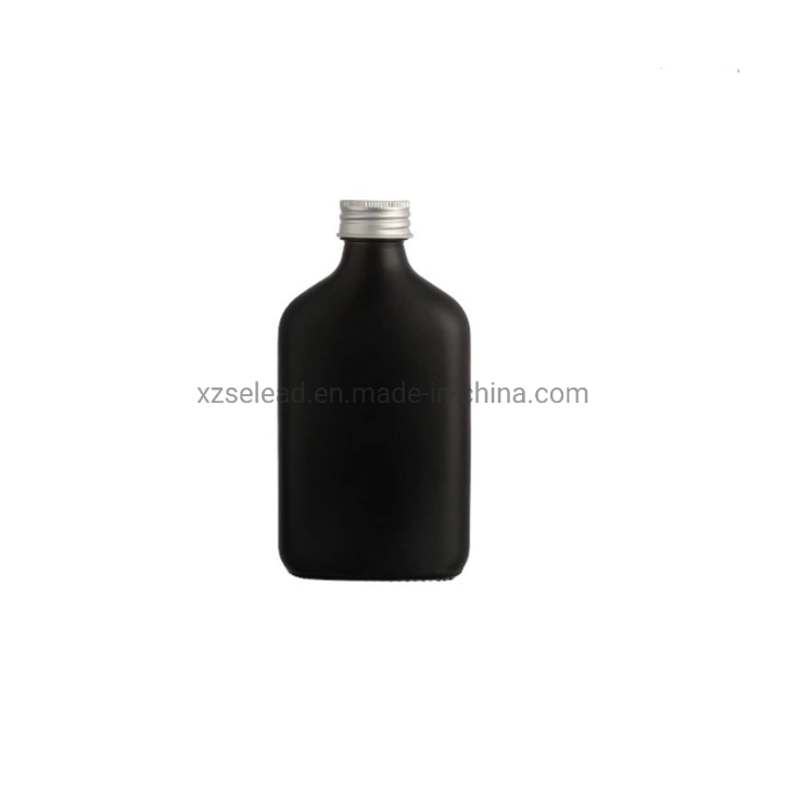 Customize Wine Glass Bottle 50ml 100ml 200ml 250ml 350ml 500ml Cold Brew Coffee Flat Flask Glass Liquor Bottle with Screw Cap