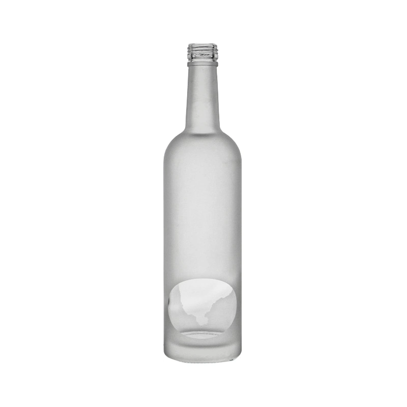 Suppliers Wholesale Silk Screen Liquor Bottle Low MOQ Screw Cork Round 750ml Frosted Glass Bottles