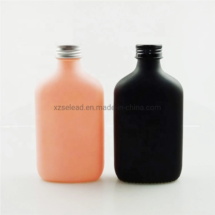 Customize Wine Glass Bottle 50ml 100ml 200ml 250ml 350ml 500ml Cold Brew Coffee Flat Flask Glass Liquor Bottle with Screw Cap