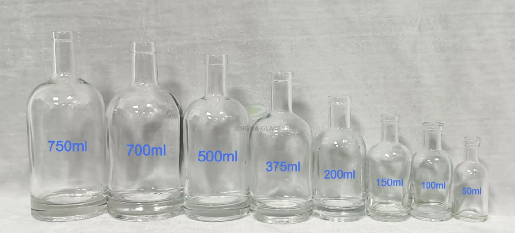 Mini Round Shape Glass Bottle Supplier 100ml 200ml 250ml 500ml 700ml 1000ml Heavy Cork Top Lagrge Wine Whiskey Brandy Tequila Gin Bottle with Cork