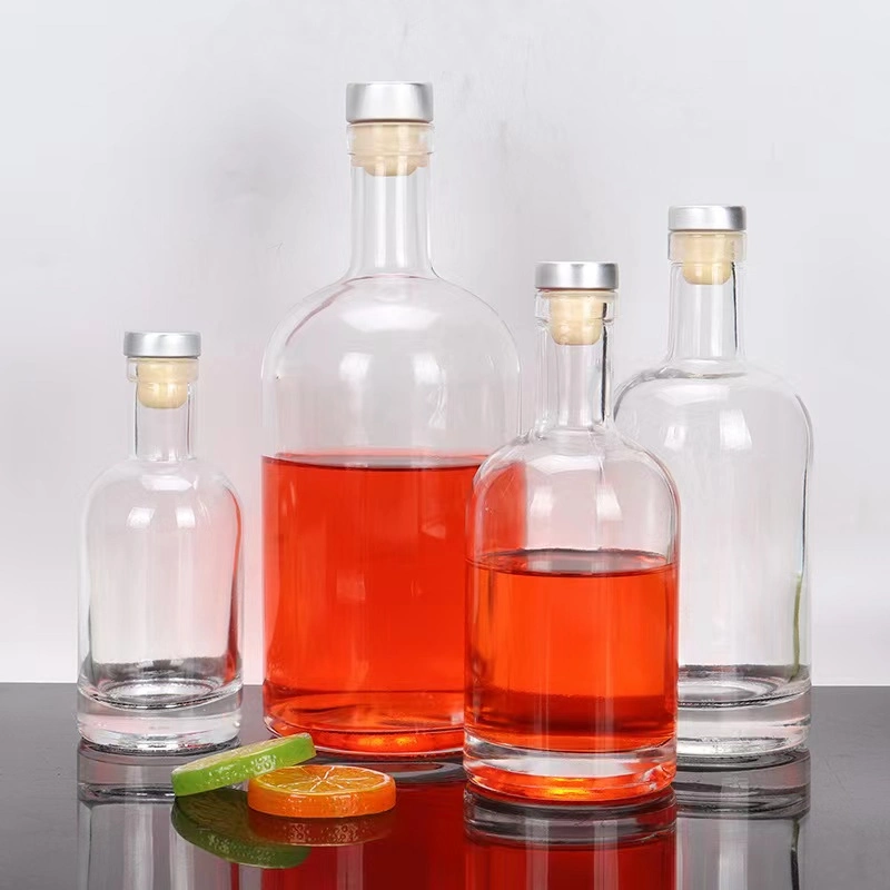 200ml 375ml 500ml Clear Empty Thick Bottom Vodka Brandy Whiskey Sherry Glass Liquor Bottle Factory Price