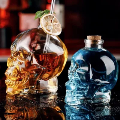 Creative Glass Skull Head Personalized Bottle Sealed Storage Wine Bottles Skull Cup Skull Bottle